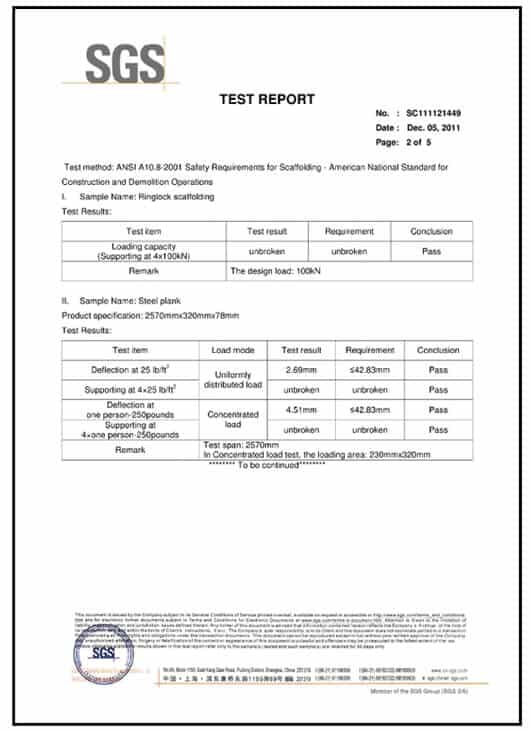 SGS test report 1