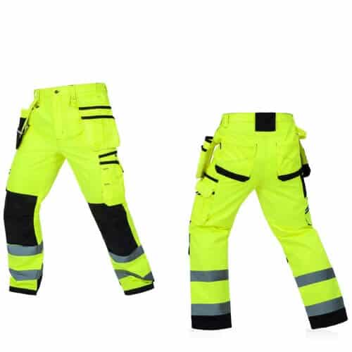 Pantalones de trabajo reflectantes de alta visibilidad con múltiples bolsillos