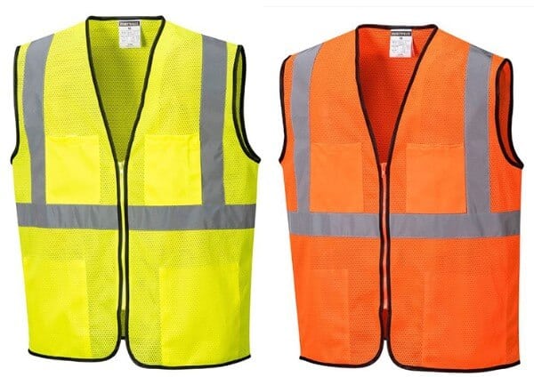 Gilet de sécurité orange avec bande réfléchissante